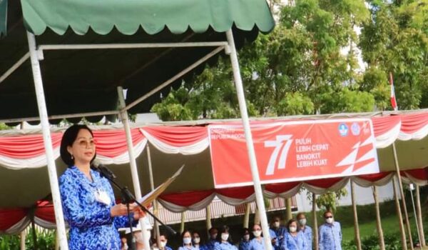 Upacara Peringatan HUT Ke-77 Kemerdekaan RI, Rektor Unsrat Sampaikan Pesan Menteri
