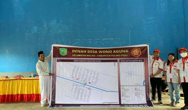 Sukses Terealisasi, Sumbangsih Posko KKN-K Desa Wono Agung dalam Pembuatan Denah Wilayah Desa
